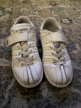 K-Swiss Kids White Hook-and-Loop Sneakers